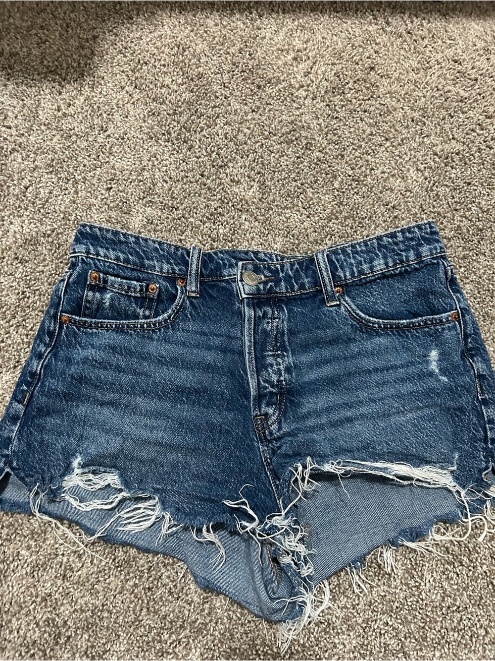 Aeropostale Dark Wash Distressed Denim Shorts